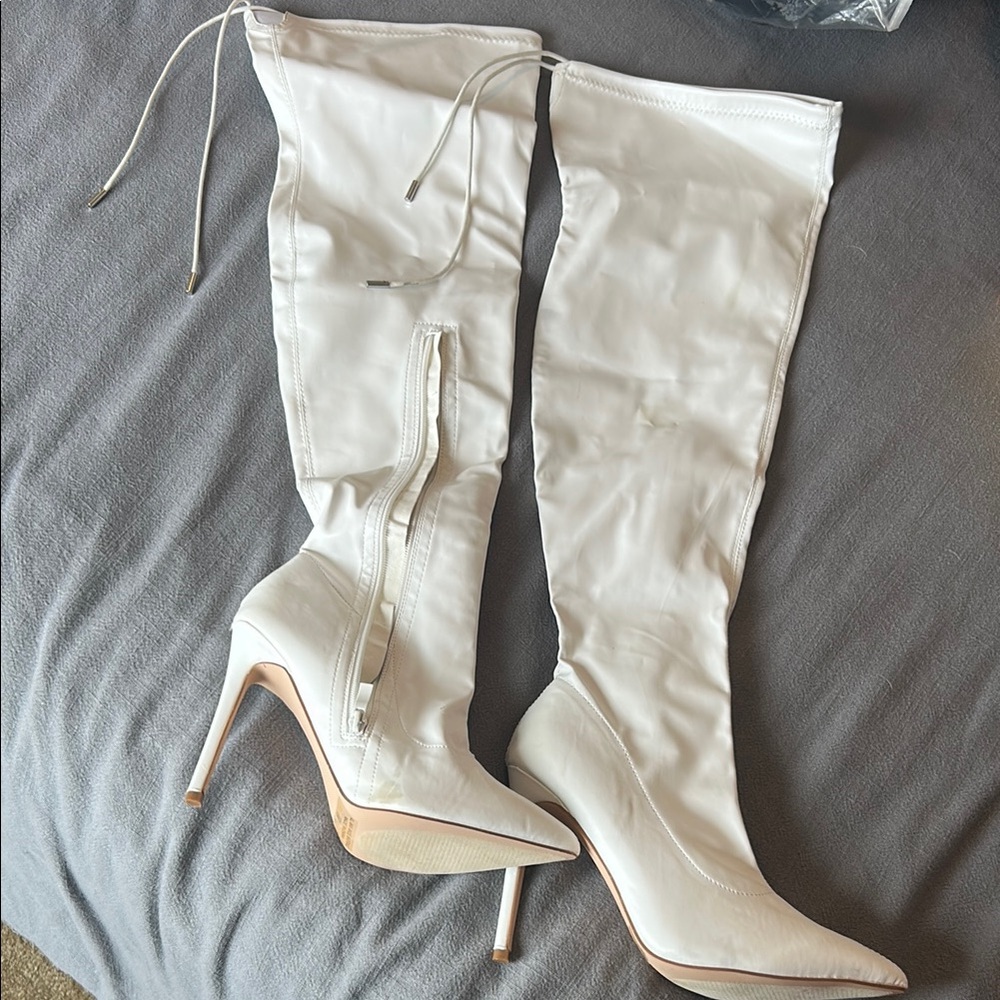 White Over the Knee Stiletto Boots